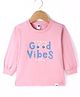 Teddy Sinker Knit Full Sleeves T-Shirts Text Print - Pink