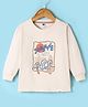 Teddy Sinker Knit Full Sleeves T-Shirt with Text  Print - Light Peach