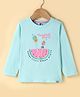 Teddy Sinker Knit Full Sleeves T-shirt with Text Print - Sea Green