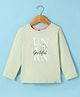 Teddy Sinker Knit Full Sleeves T-Shirt with Text Print - Light Green