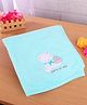 Simply Terry Cotton Knit Teddy  Embroidery Towel & Wrapper  L 80 x B 80 cm -  Aqua Blue