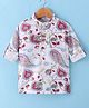 Dapper Dudes Full Sleeves Paisleys & Floral Printed Kurta Style Shirt - Cream