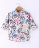 Dapper Dudes Full Sleeves Paisley Printed Kurta Style Shirt - Multi Colour