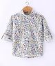 Dapper Dudes Full Sleeves Floral  Printed Kurta Style Shirt - Pink