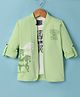 Dapper Dudes Full Sleeves Typography Printed Jacket With Tee - Pista Green