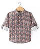 Dapper Dudes Full Sleeves Paisley Printed Kurta Style Shirt - Multi Colour