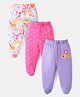 Babyhug Interlock Cotton Knit Bootie Leggings Floral Print Pack of 3 - Pink Purple & White