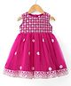 Babyhug Woven Sleeveless Sequin Embroidered Ethnic Dress - Fuschia