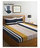 Klotthe Multi Striped 300 TC Cotton Blend Fitted Super King Double Bedsheet with 2 Pillow covers