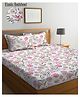 Klotthe Multi Floral 300 TC Cotton Blend Fitted Super King Double Bedsheet with 2 Pillow covers