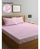 Klotthe Multi Striped 300 TC Cotton Blend Fitted Double Bedsheet with 2 Pillow Covers