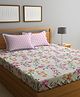 Klotthe Multicolor Floral 300 TC Cotton Blend Fitted Double Bedsheet with 2 Pillow Covers