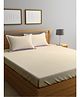 Klotthe Orange Geometric 300 TC Cotton Blend Fitted Double Bedsheet with 2 Pillow Covers