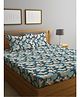 Klotthe Multicolor Floral 300 TC Cotton Blend Fitted Double Bedsheet with 2 Pillow Covers