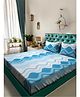 Klotthe Multicolor Abstract 300 TC Cotton Blend Fitted Double Bedsheet with 2 Pillow Covers