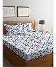 Klotthe Multicolor Floral 300 TC Cotton Blend Fitted Double Bedsheet with 2 Pillow Covers