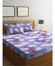 Klotthe Multicolor Cartoon Characters 300 TC Cotton Blend Fitted Double Bedsheet with 2 Pillow Covers