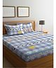 Kotthe Multicolor Cartoon Characters 300 TC Cotton Blend Fitted Double Bedsheet with 2 Pillow Covers