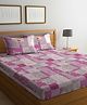 Klotthe Multicolor Floral 400 TC Pure Cotton Fitted Double Bedsheet with 2 Pillow Covers