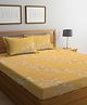 Klotthe Multicolor Floral 400 TC Pure Cotton Fitted Double Bedsheet with 2 Pillow Covers