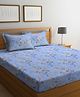 Klotthe Multicolor Floral 400 TC Pure Cotton Fitted Double Bedsheet with 2 Pillow Covers