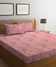 Klotthe Multicolor Floral 400 TC Pure Cotton Fitted Double Bedsheet with 2 Pillow Covers