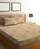 Klotthe Multicolor Floral 400 TC Pure Cotton Fitted Double Bedsheet with 2 Pillow Covers