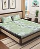 Klotthe Multicolor Floral 400 TC Pure Cotton Fitted Double Bedsheet with 2 Pillow Covers