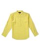 GINI & JONY Linen Full Sleeves Solid Kurta Style Shirt - Yellow