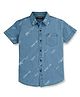 GINI & JONY Half Sleeves Game Theme Printed Denim Shirt - Blue