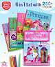 Play Nation Princess Theme Activity Suitcase|2 Coloring & 1 Activity Book,250 Stickers, 6 Color Pencils - English|Non Toxic|Fun for Kids|Ideal Birthday Return Gift