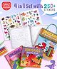 Play Nation Dinosaur Theme Activity Suitcase|2 Coloring & 1 Activity Book,250 Stickers, 6 Color Pencils - English|Fun for Kids|Non Toxic|Ideal Birthday Return Gift