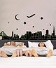 Jaamso Royals Black Building With Star and Aeroplane Wall Sticker