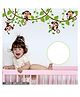 Jaamso Royals Multicolor Monkey Self Adheisve Wall Sticker PVC Vinyl