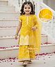 Babyhug Georgette Woven Half Sleeves   Embroidered Kurti Gharara Co-Ord Set with Dupatta - Yellow