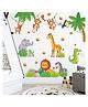 Jaamso Royals Monkey Giraffe Lion Zebra Elephant Peel and Stick Wall Sticker
