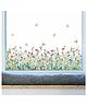 Jaamso Royals Green Grass Butterflies With Flowers Wall Art Decoration Wall Sticker