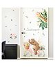 Jaamso Royals Cartoon Animals Pig Bear Riding Bicycle Green Plant Vinyl Wall Sticker