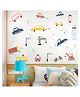 Jaamso Royals Cartoon Car Building Red Street lamp Self Adhesive Wall Sticker