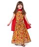 Babyhug Cambric Woven Half Sleeves Floral Printed Choli Lehenga Set with Dupatta & Lace  Detailing - Yellow