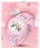 Spiky Unicorn Detail Analog Watch With LED Luminous Disco Light & Silicone Strap - Pink