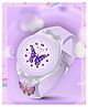 Spiky Butterfly Detail Analog Watch With LED Luminous Disco Light & Silicone Strap - Purple