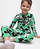 Babyhug Disney Single Jersey Knit Full Sleeves Night Suit With Mickey Mouse Print - Green