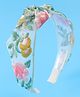 Pine Kids Free Size Hair Band With Floral Embroidery - Blue