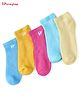 Honeyhap Premium Cotton Bamboo Spandex   With Bio Finish Designed Socks Pack of 5 - Baltic Sea Blue Elixir Pale Banana Azealea Pink & Snapdragon
