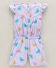 Enfance Half Sleeves Bow Printed Jumpsuit - Lavender