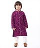 Babyhug Woven Full Sleeves Floral Sequin Embroidered Kurta Pyjama Set - Wine