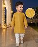 Babyhug Woven Full Sleeves Sequin Embroidered Kurta Pyjama Set - Yellow