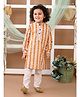 LIL PITAARA Pure Cotton Full Sleeves Floral & Paisleys Printed Kurta & Pyjama Set - Yellow