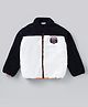 Primo Gino Woven  Full Sleeves Sherpa Colour Block Jacket- Black & White